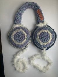 Handmade Merino Wool Wool Silk Fluffy Earmuffs Whimsy Lavender – One Size