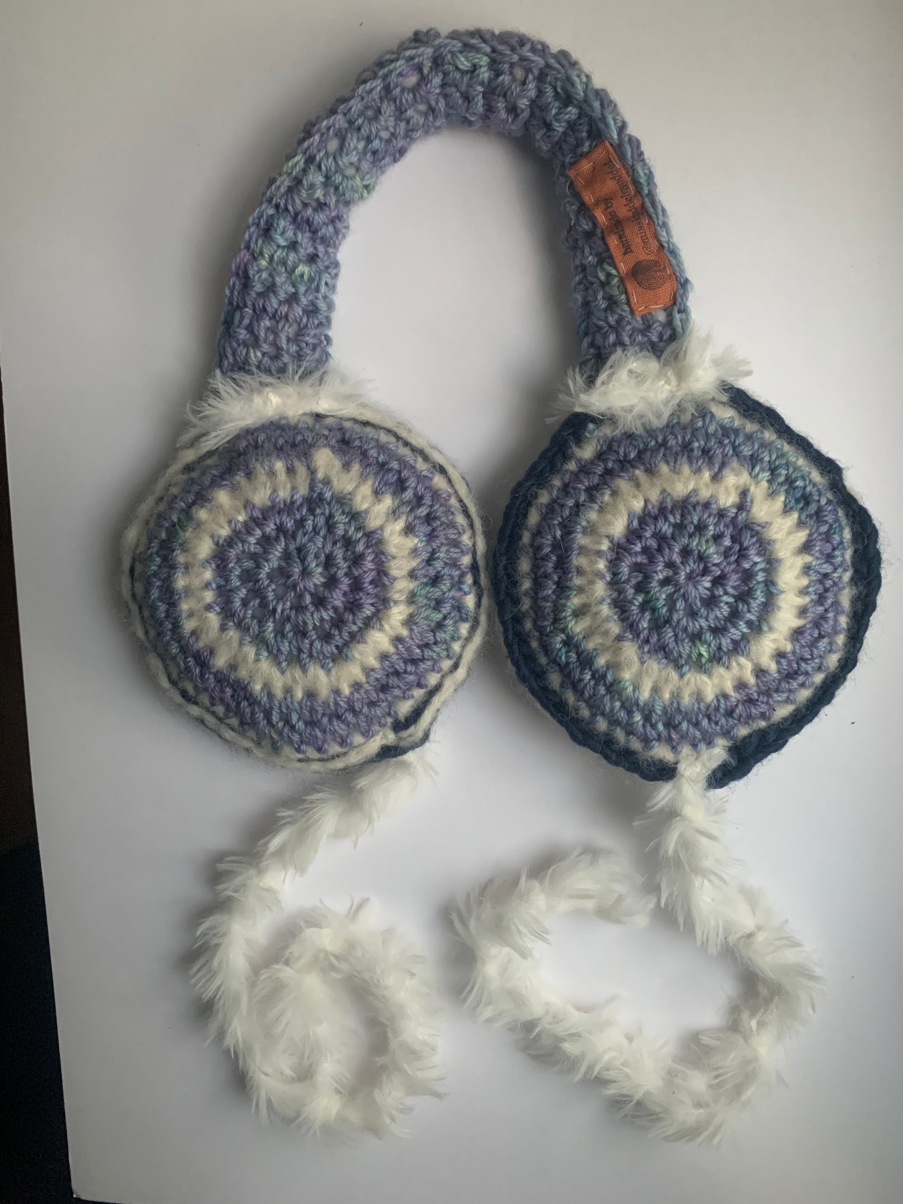Handmade Merino Wool Wool Silk Fluffy Earmuffs Whimsy Lavender – One Size