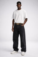 Belt Playboy Black Gold Logo Pattern Rhinestone Buckle – One Size