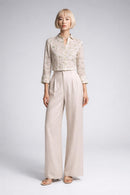 Blouse Shirt with Front Buttons 3/4 Sleeve – S/M