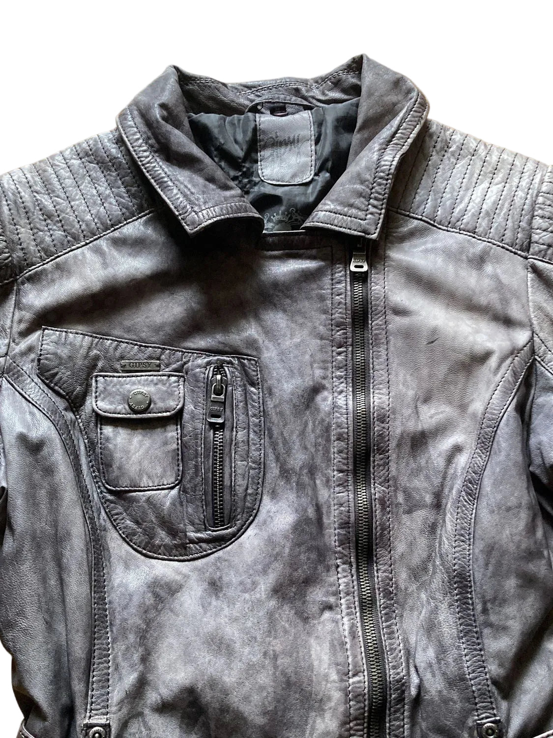 Guess Ledermantel in Grau - Damen Trenchcoat mit Gürtel