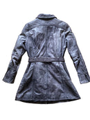 Guess Ledermantel in Grau - Damen Trenchcoat mit Gürtel