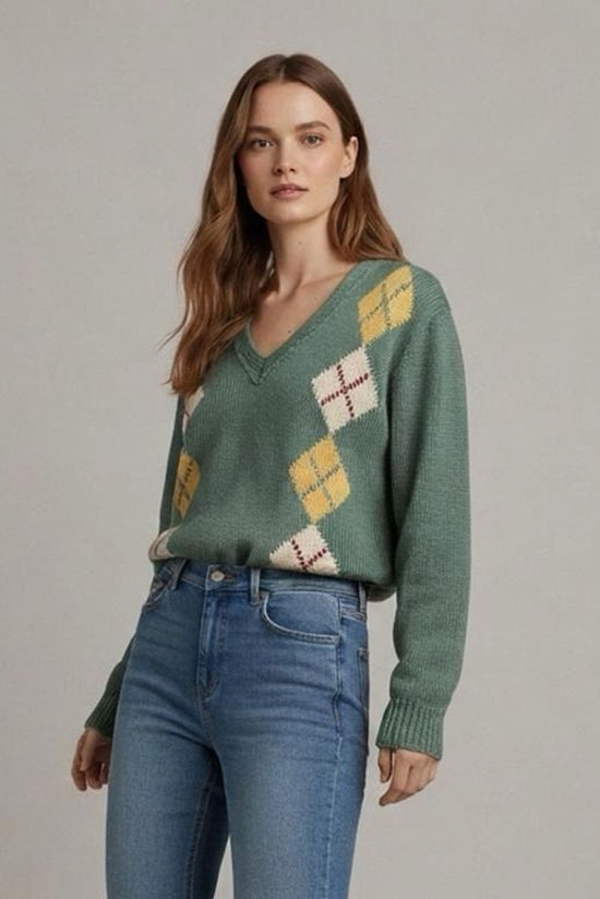 Vintage Knit Sweater Long Sleeve Unisex – M