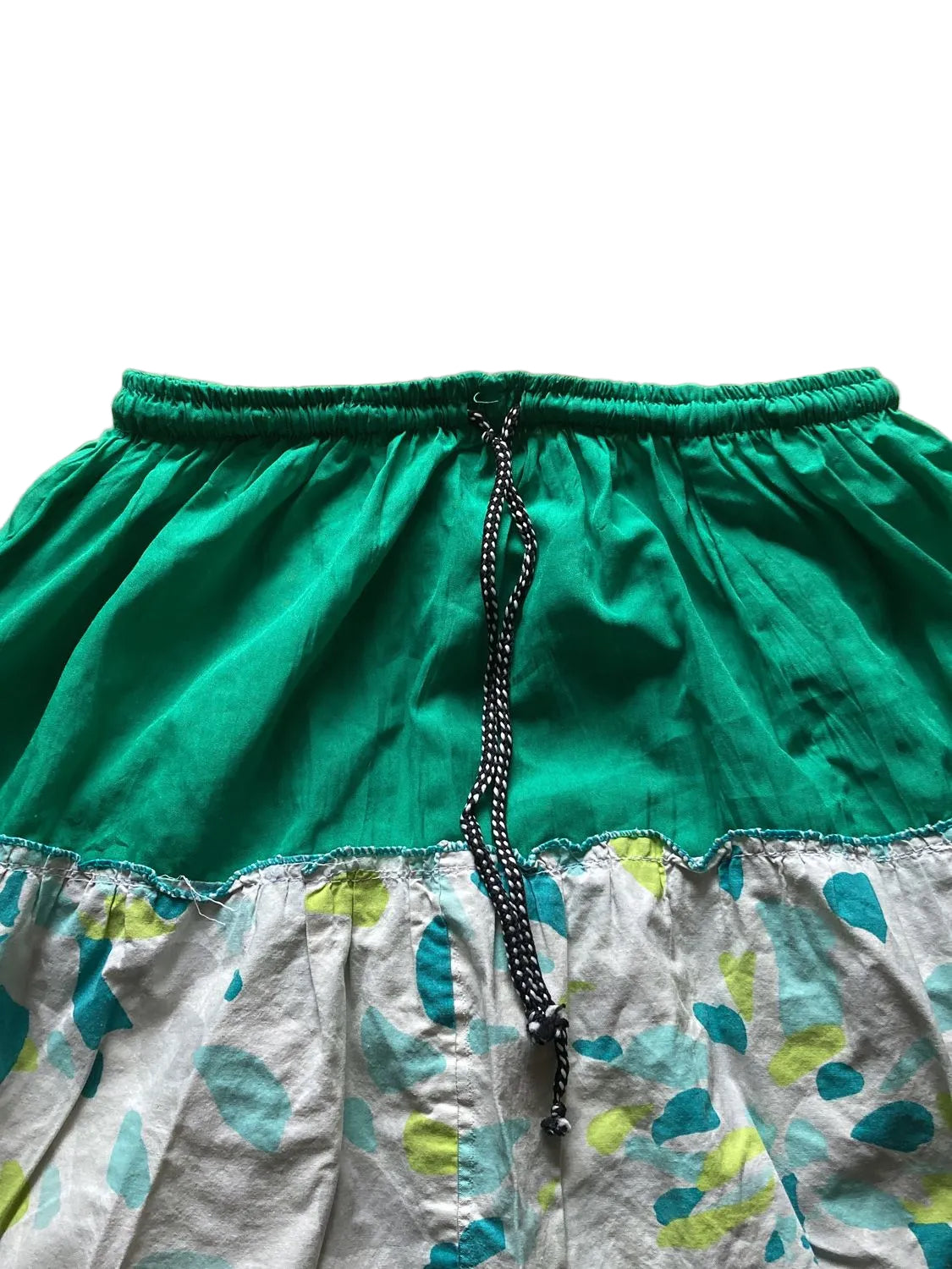 Skirt Long Tiered Skirt Floral Green – M