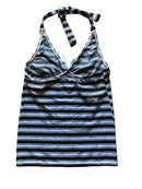 Top Striped Halter Vintage Top Beach Girl Print – S/M