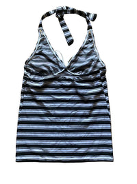 Top Striped Halter Vintage Top Beach Girl Print – S/M