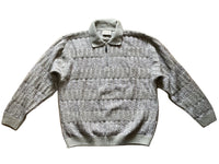 Sweater Wool Vintage Oversized Pullover Grey - L